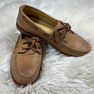 Sperry Gold Cup A/O 2-Eye Shoes Mens Size 9 Tan STS17471 Leather Quality Comfort
